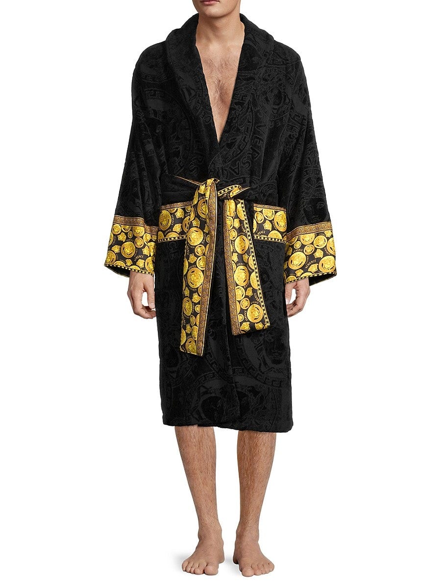Men's Cotton Logo Bathrobe Men's Cotton Logo Bathrobe