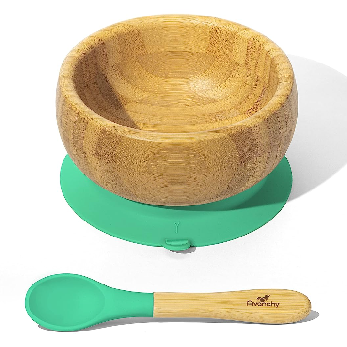 Bamboo Bowl with Suction