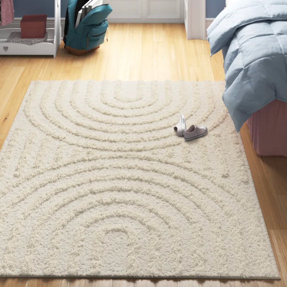 Damarian Beige Shag Area Rug