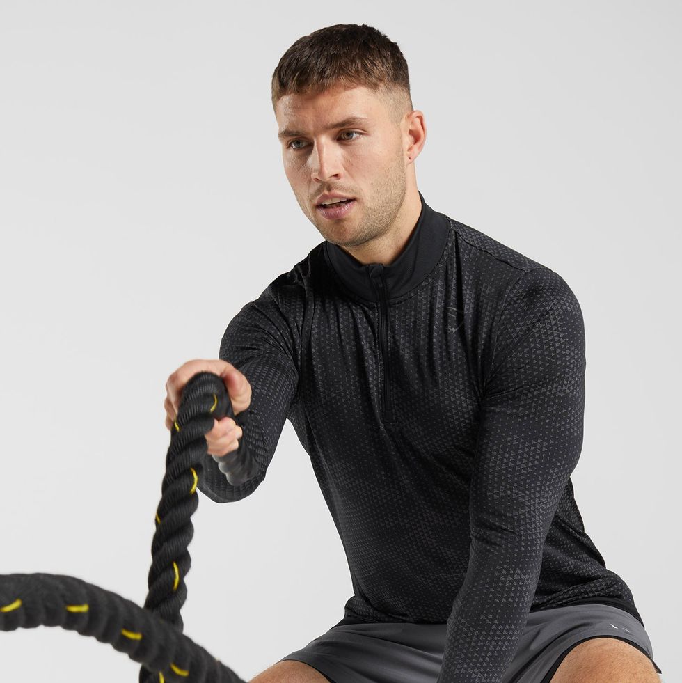 Gymshark Sport Seamless Long Sleeve T-Shirt - Black/Silhouette Grey