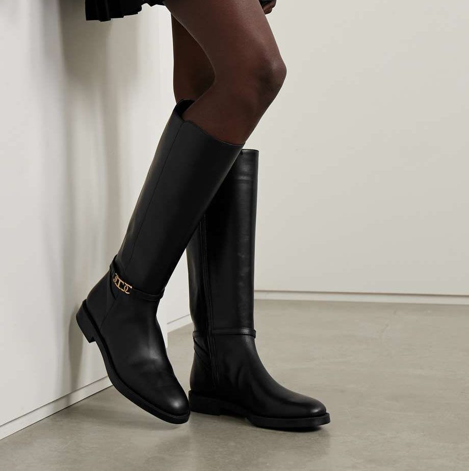 Embellished Leather Knee Boots Embellished Leather Knee Boots