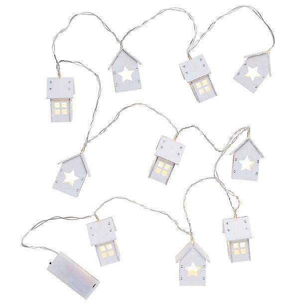 Lakeland Wooden House Light String