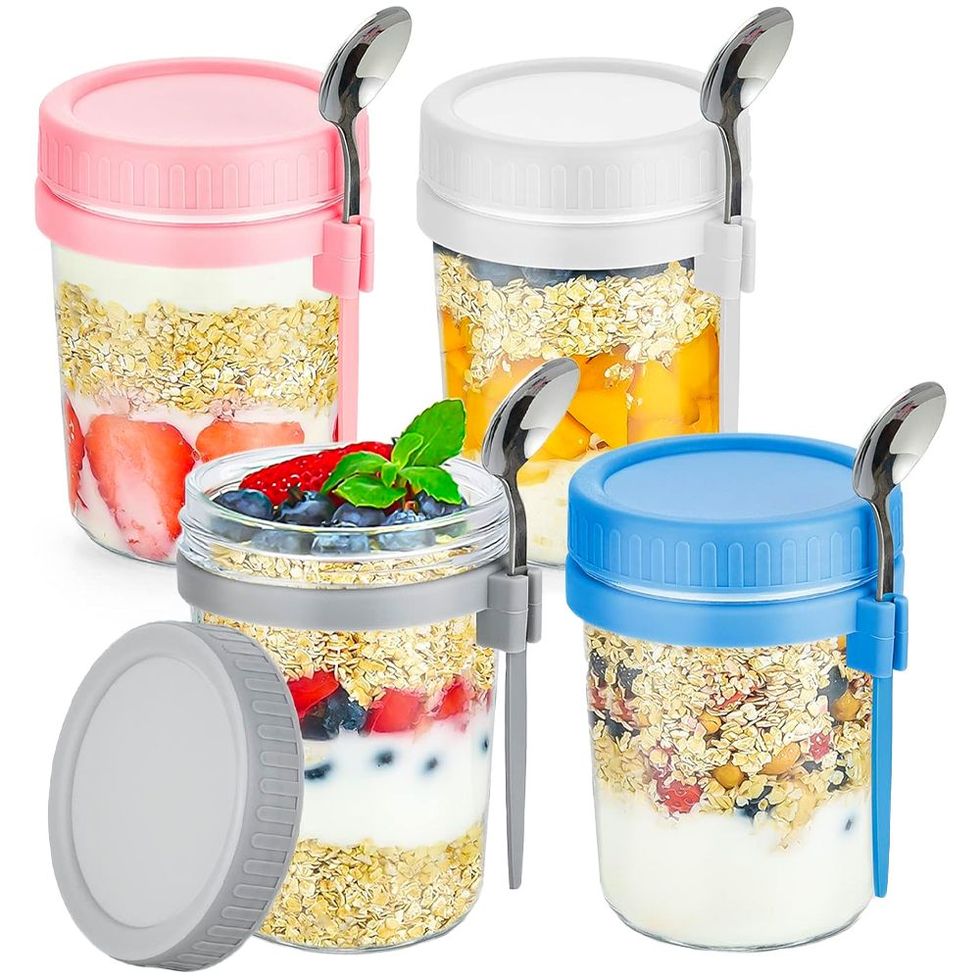 DRKIO 4 Pack Overnight Oats Containers