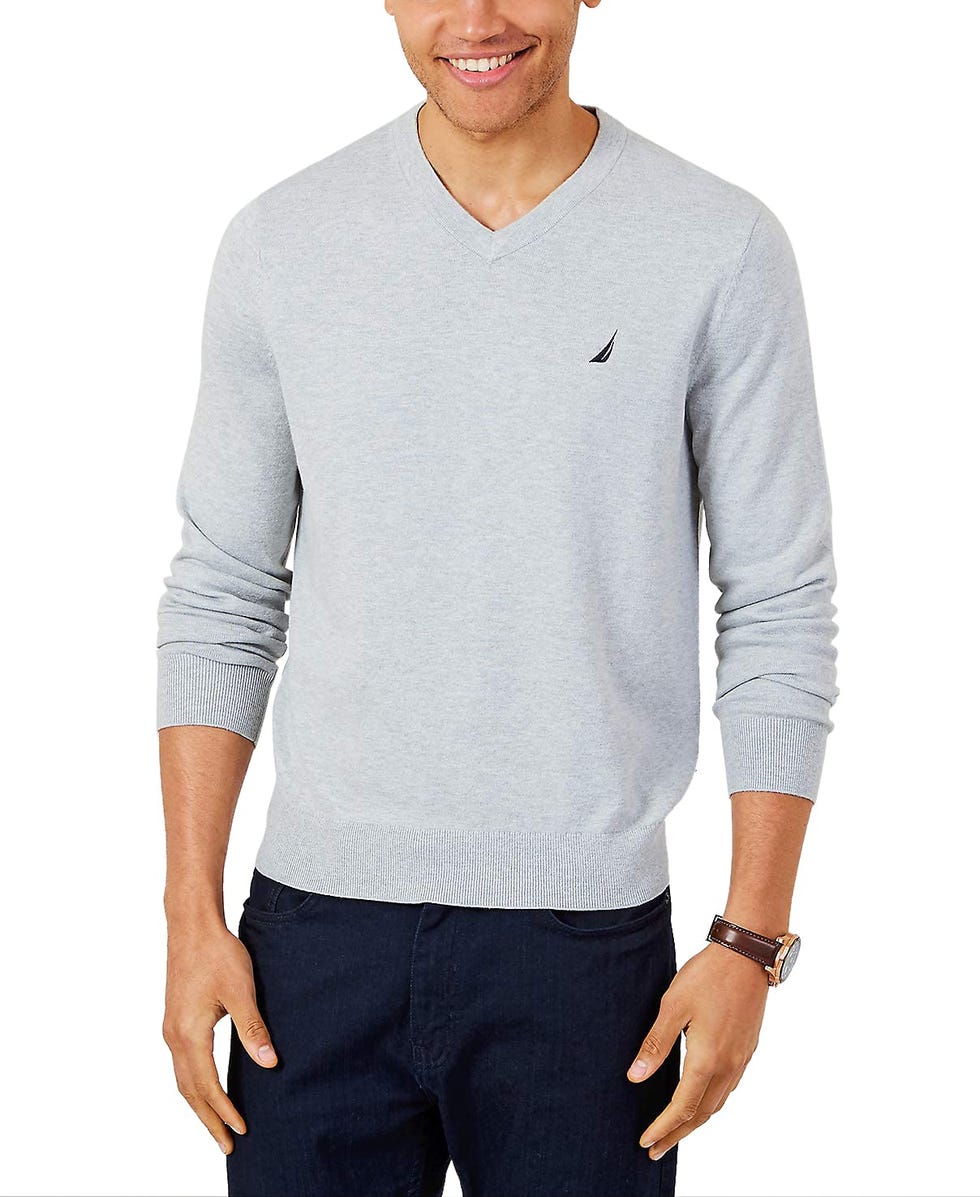 Classic Fit Soft Lightweight Jersey V-Neck Sweater