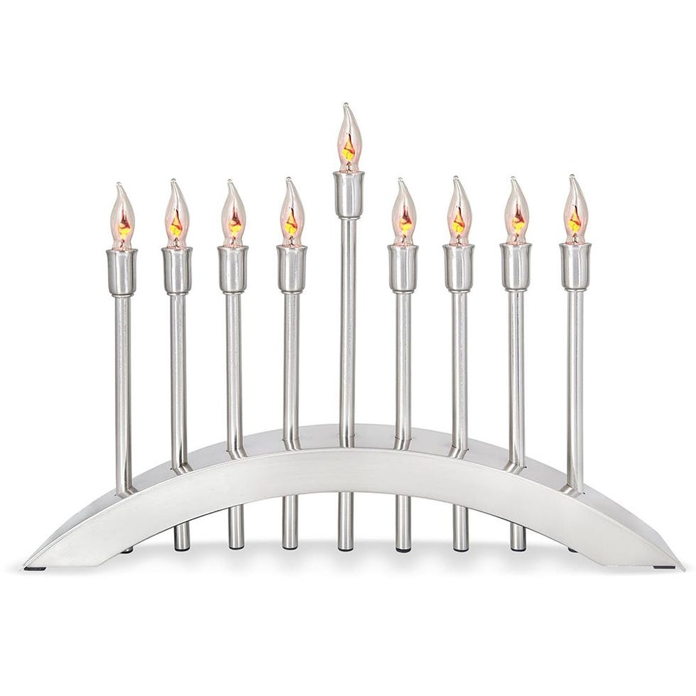 Aviv Judaica Stainless Steel Electric Menorah