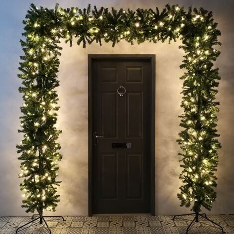 Christmas garland with clearance lights