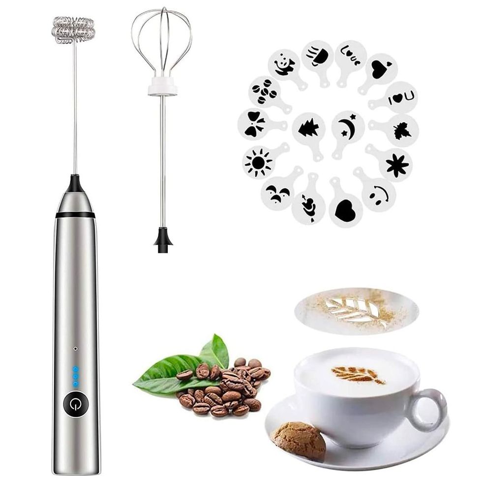 Coffee Mixer Handheld NEXT-SHINE Small Electric Foam Maker USB Rechargeable  Milk Frother with 2 Adjustable Speeds and 2 Stainless Steel Whisk Heads