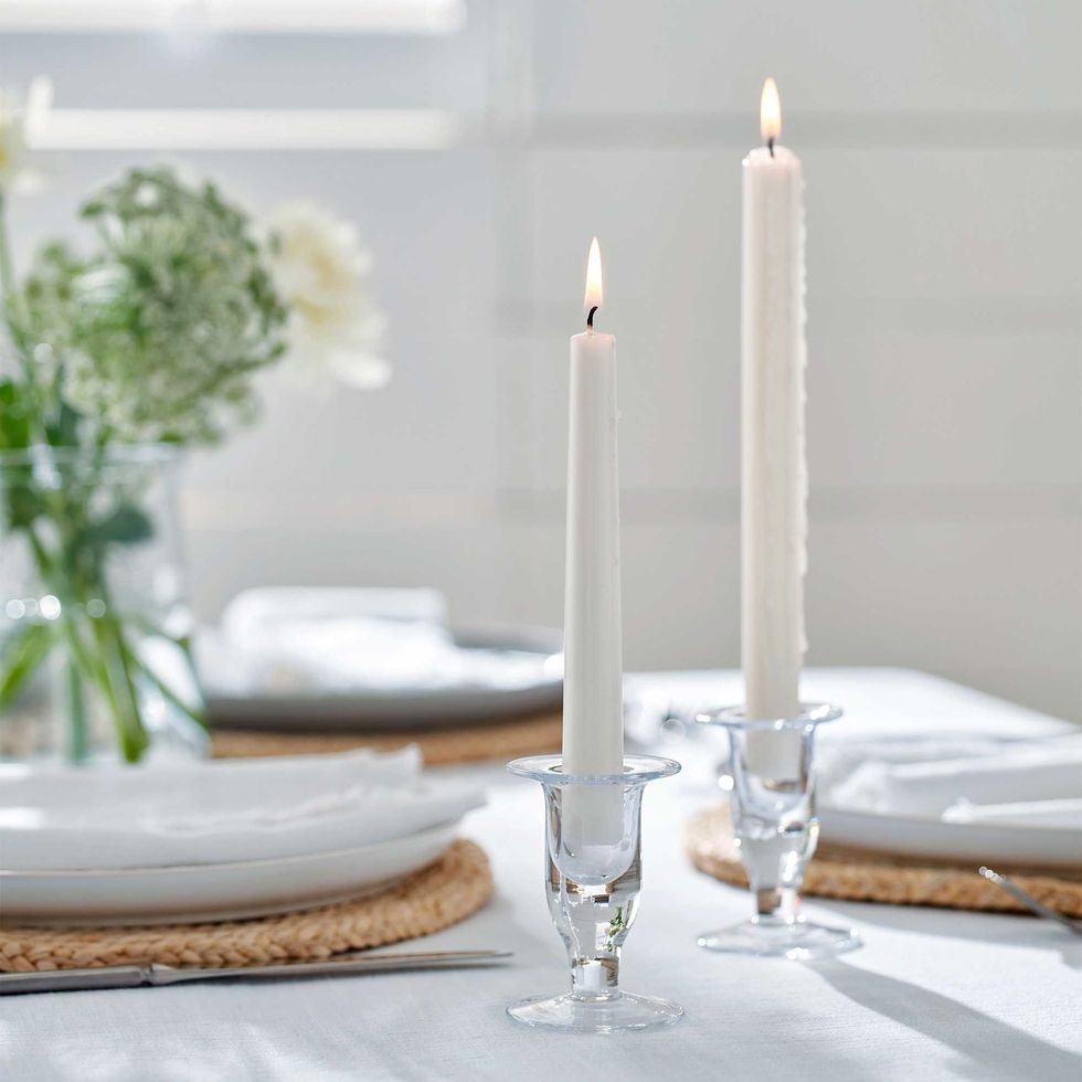 Thurlton Handmade Small Glass Candlesticks – Set of 2