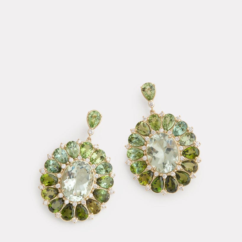 Ombre Floral Oval Earring Ombre Floral Oval Earring