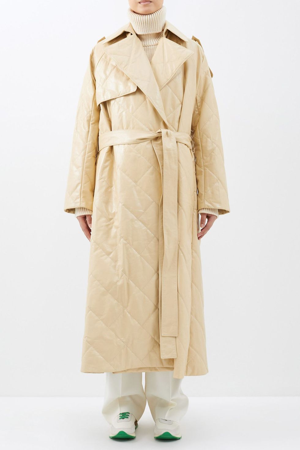 Agathon Quilted-Leather Trench Coat