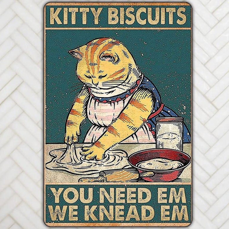Kitty Biscuits Vintage-Style Sign Kitty Biscuits Vintage-Style Sign