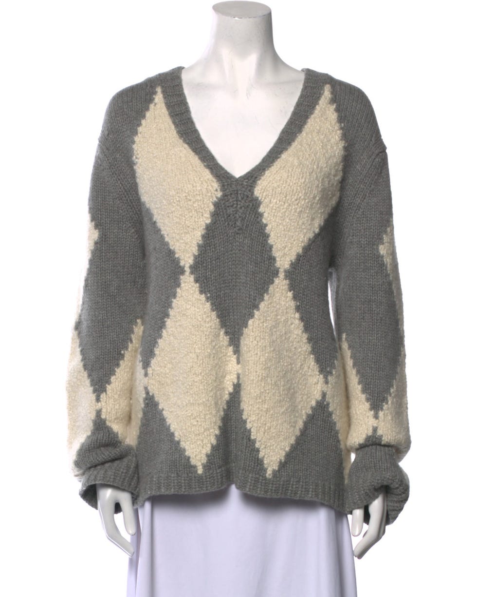 Cashmere Colorblock Pattern Sweater