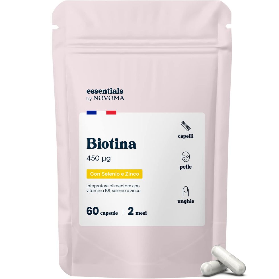 Biotina + Selenio e Zinco, crescita capelli, unghie e pelle, 60 Capsule Vegane