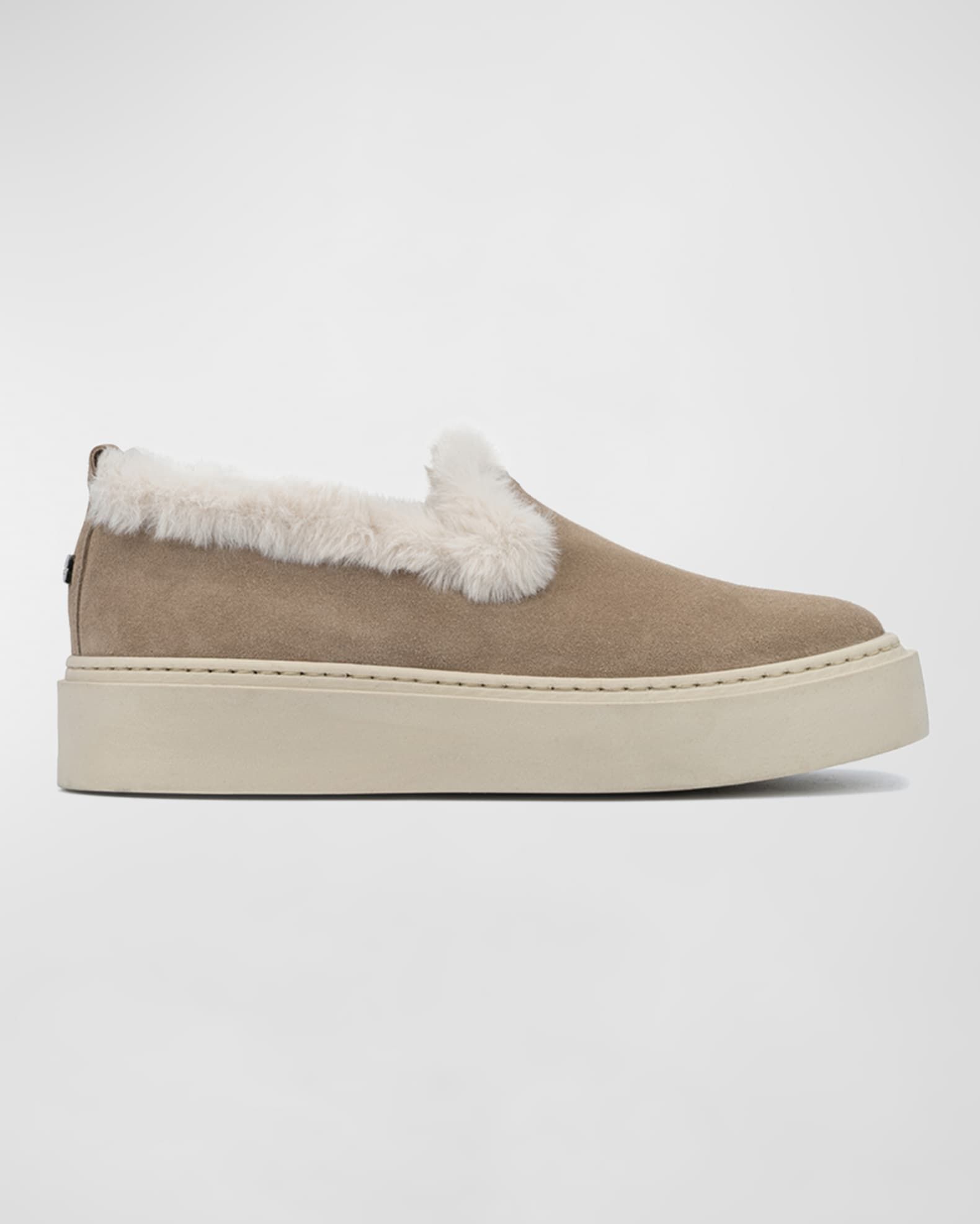 Fur slip on on sale sneakers