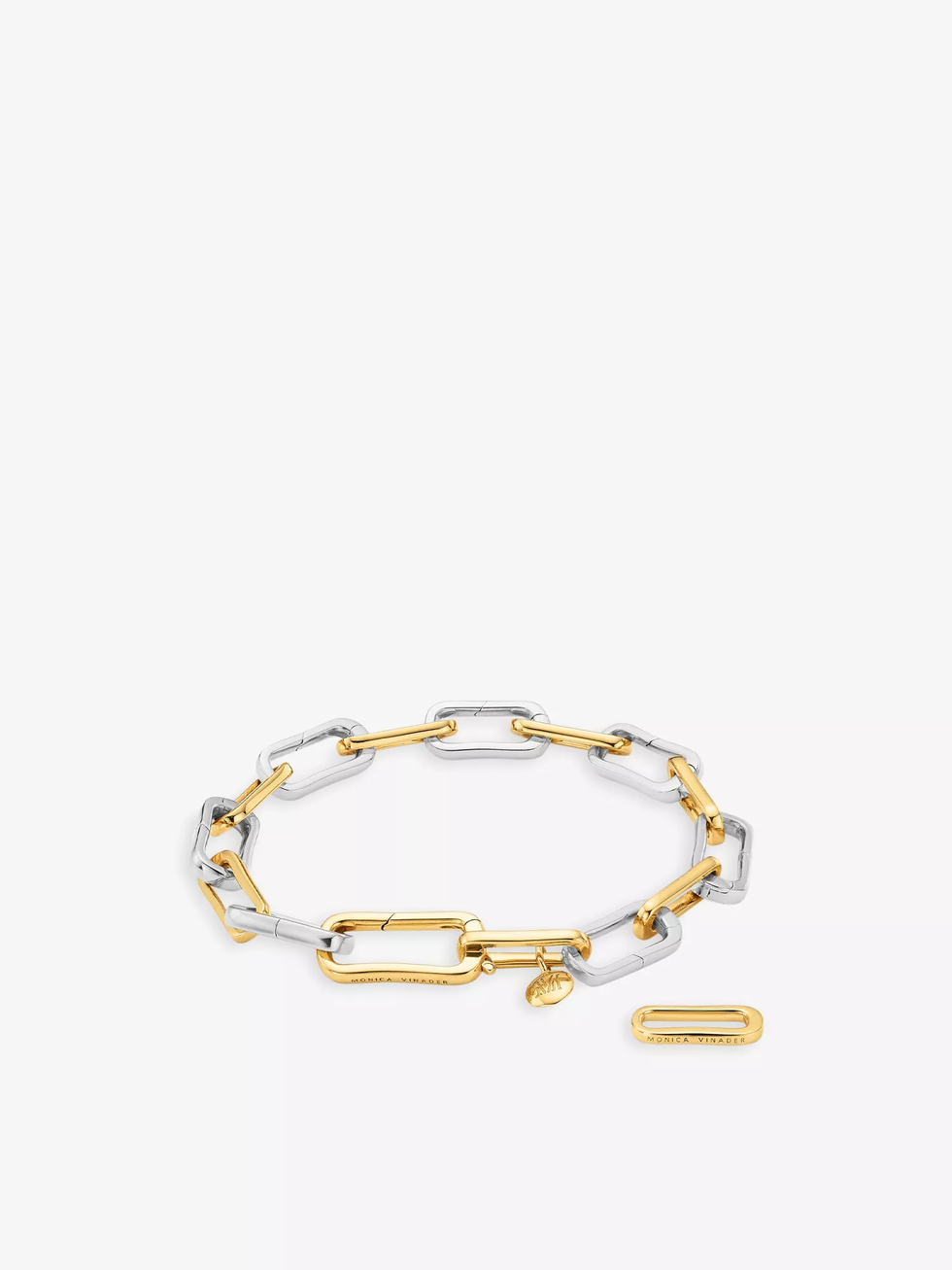 Alta Capture Mixed Metal recycled 18ct yellow gold-plated sterling silver and sterling silver bracelet