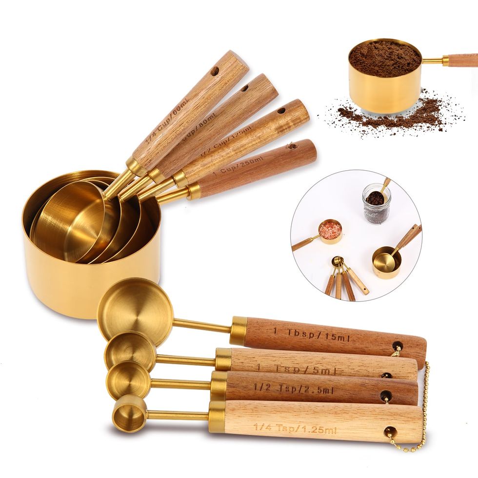Gold Measuring Cups and Spoons Set 