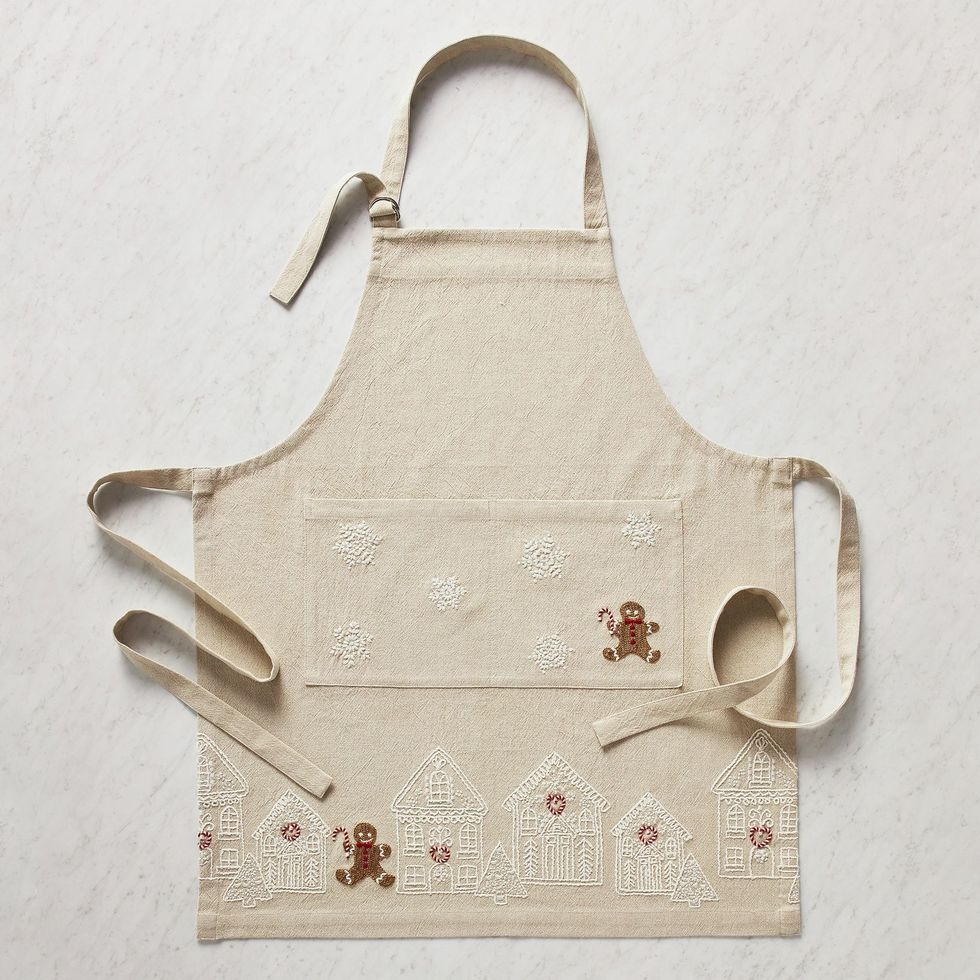 Gingerbread Village Embroidered Apron for Adults