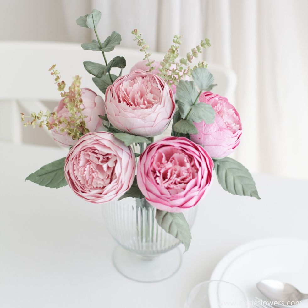 Pink Peony Paper Flower Bouquet