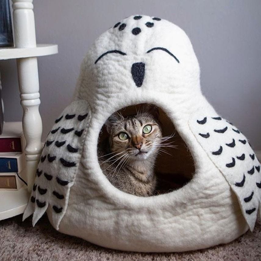 Wool Snowy Owl Pet Cave Wool Snowy Owl Pet Cave