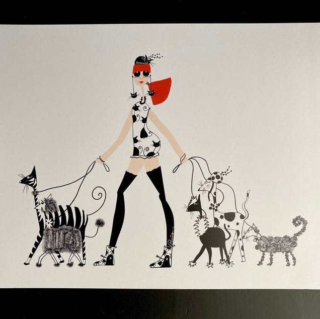 Cat Walker Art Print Cat Walker Art Print