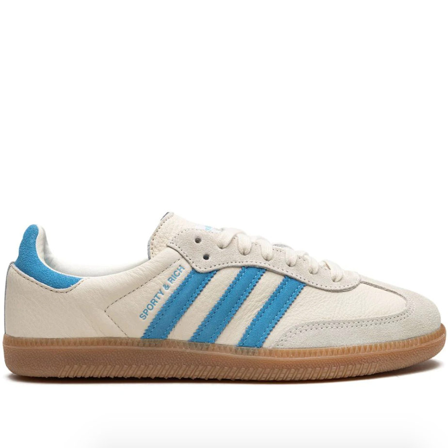 Sporty And Rich Samba "Cream Blue" Sneakers