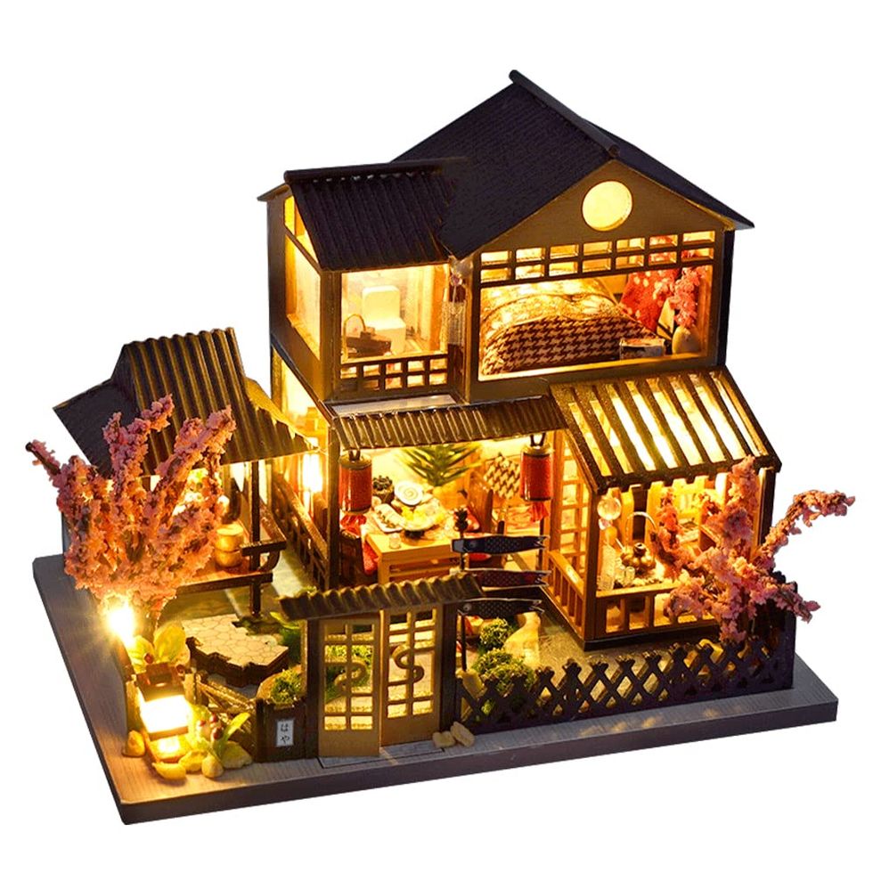 DIY New Japanese Style Villa Wooden Miniature Doll House Kit 1:24