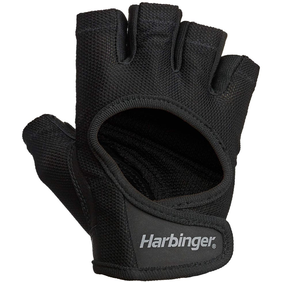 Harbinger Women's Power Gloves for Weightlifting, Training, Fitness, Gym Workouts, Stretch Back Comfort, Black, Medium