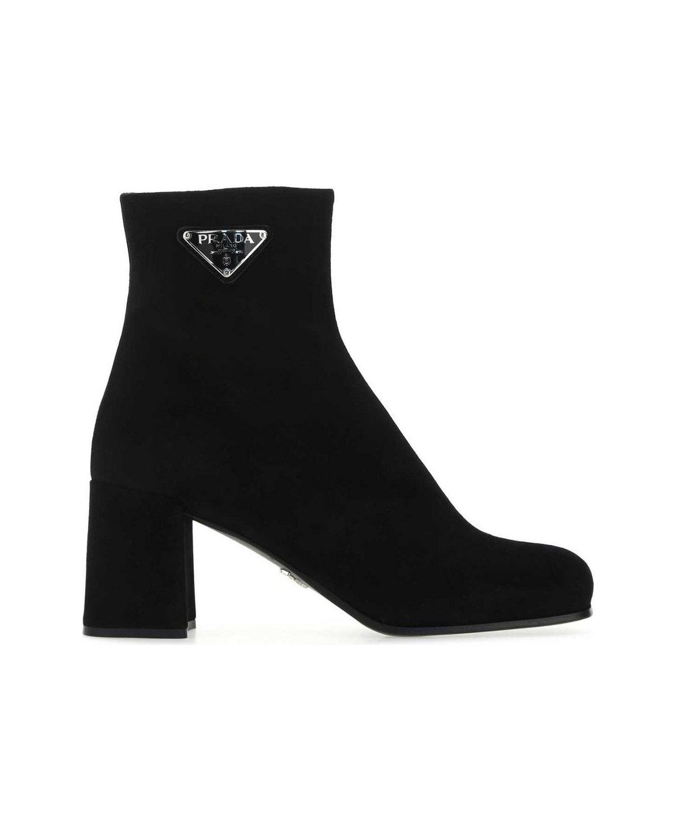 Prada logo plaque online boots