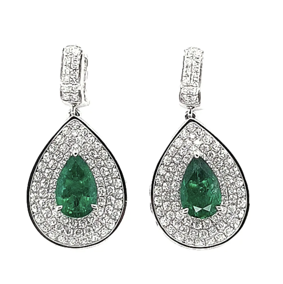 Royale Emerald Diamond Earrings