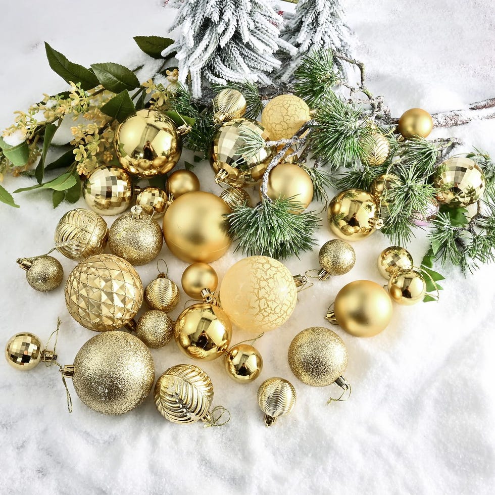 36 Bolas de Navidad de Oro