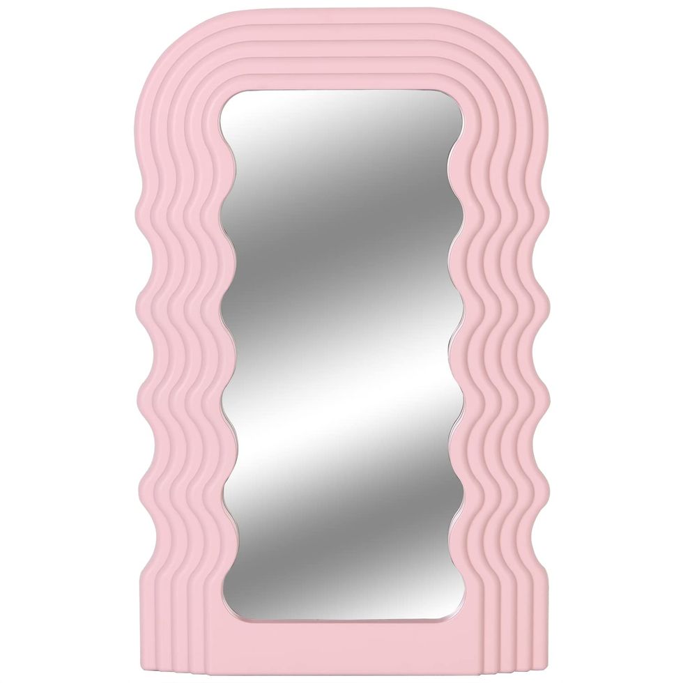 Specchio ondulato rosa