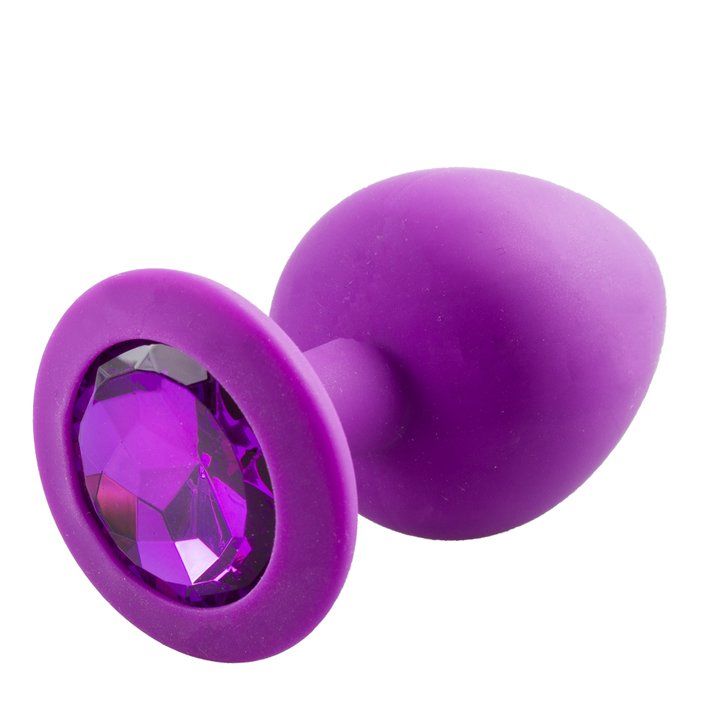 Bejewelled Purple Silicone Butt Plug – 2.5, 3 or 3.5 Inch