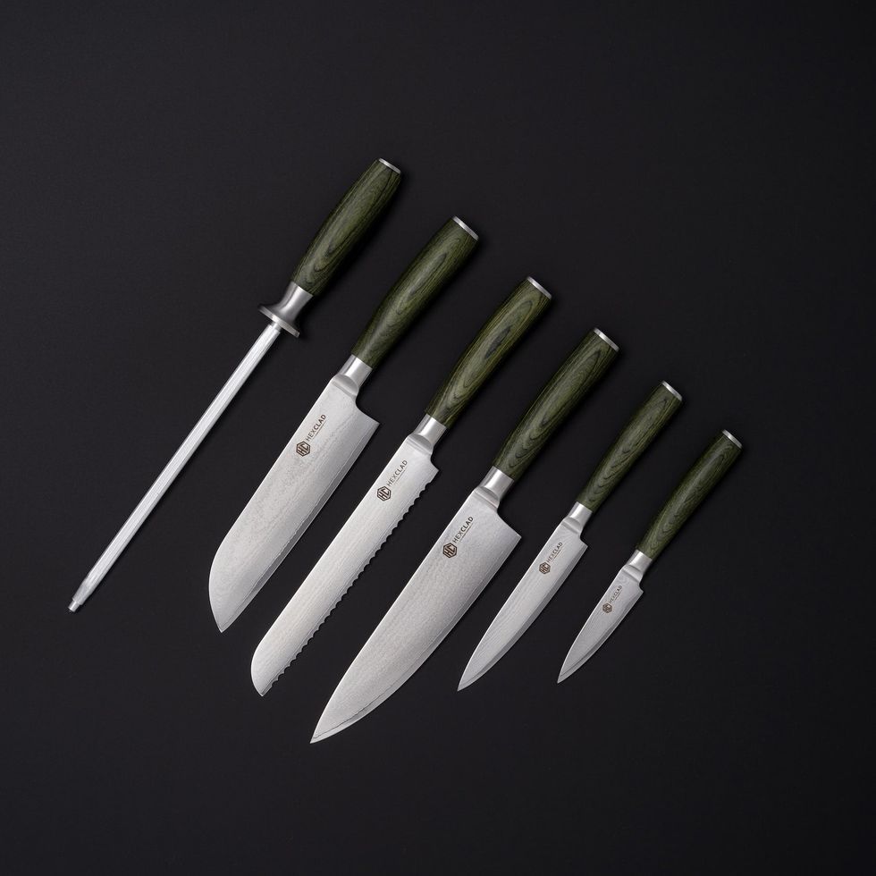 The Essential 6 pc Japanese Damascus Steel Knife Set