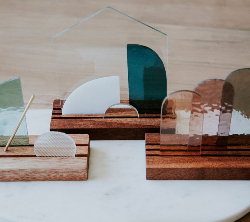 Modern Stained Glass Nativity Set