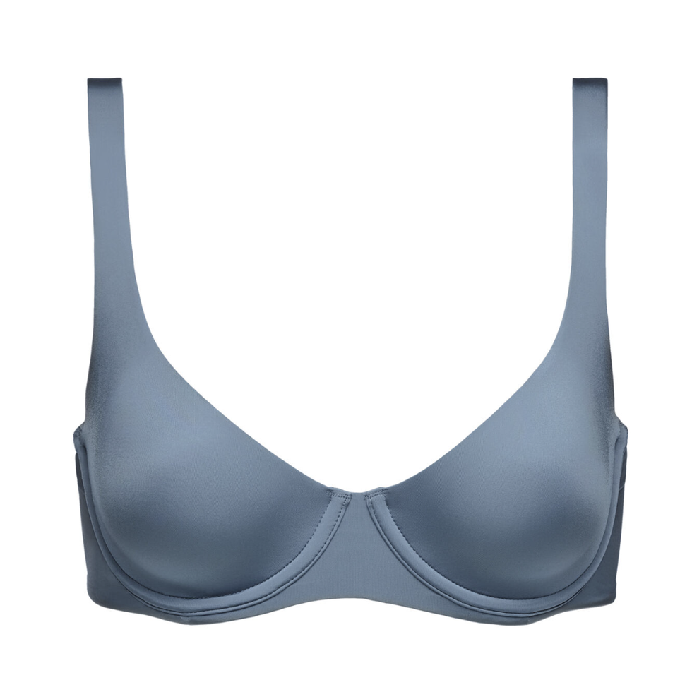 Love & Other Things mesh bralette and thong set in blue swirl