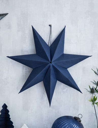  10 blue star ornaments, blue Christmas decorations, blue felt  stars : Handmade Products