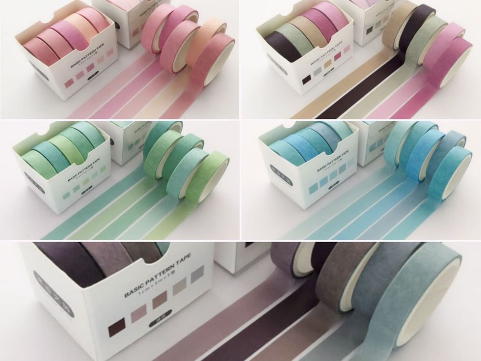 Basic Solid Color Grid Washi Tape - Versatile Craft Tape