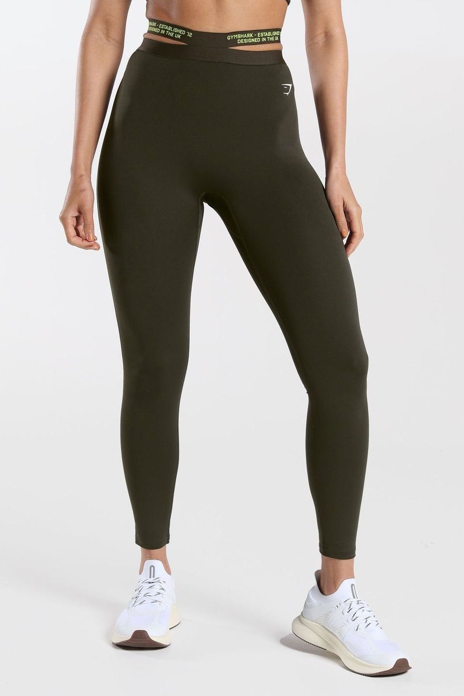 Gymshark, Pants & Jumpsuits, Gymshark Fit Seamless Leggings Gray Neon  Green Waistband Size Medium