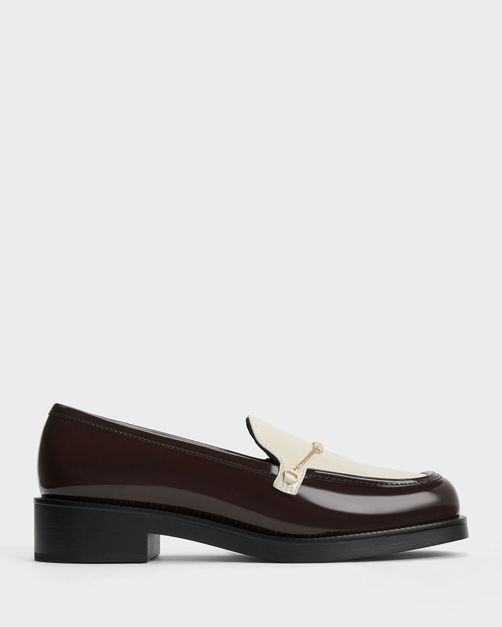 Lexie Two-Tone Metallic-Accent Loafers