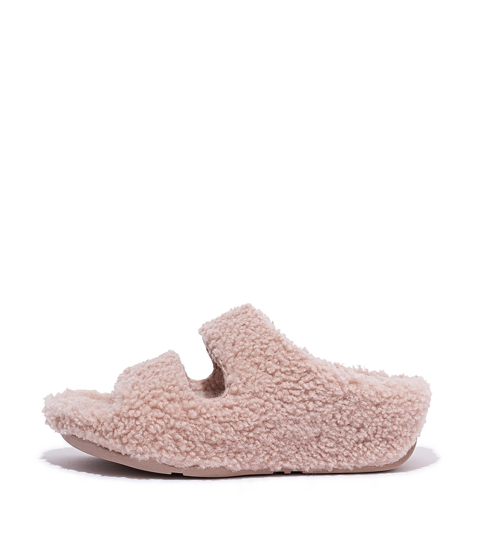 Teddy Fleece-lined Slippers - White - Ladies