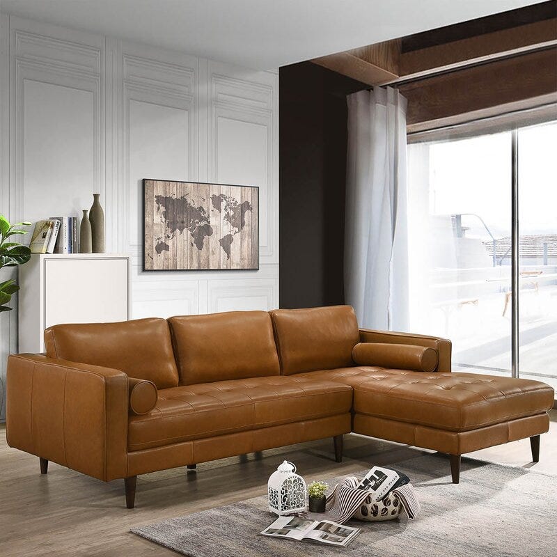 Tellson Genuine Leather Sofa & Chaise