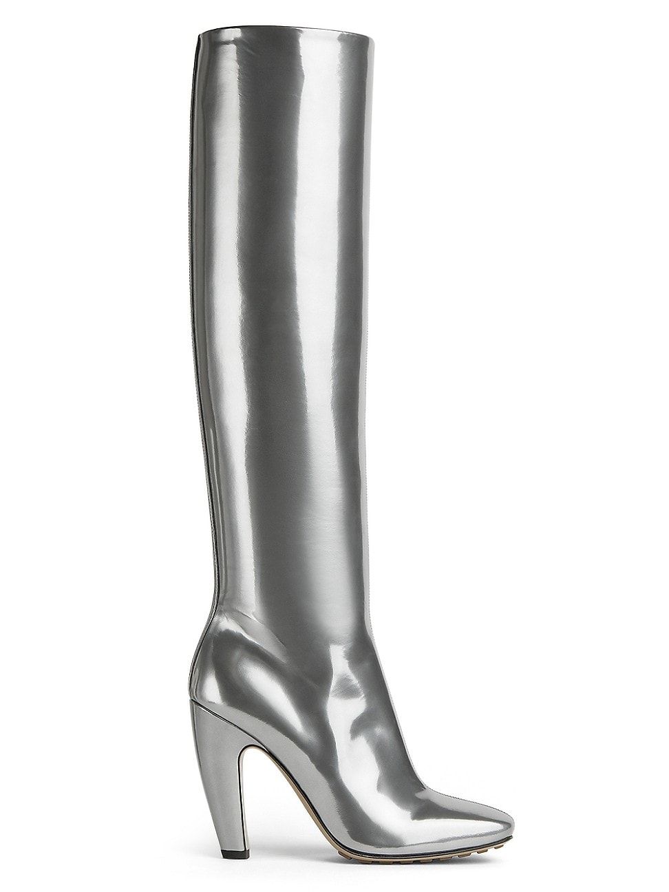 Metallic Leather Tall Boots 