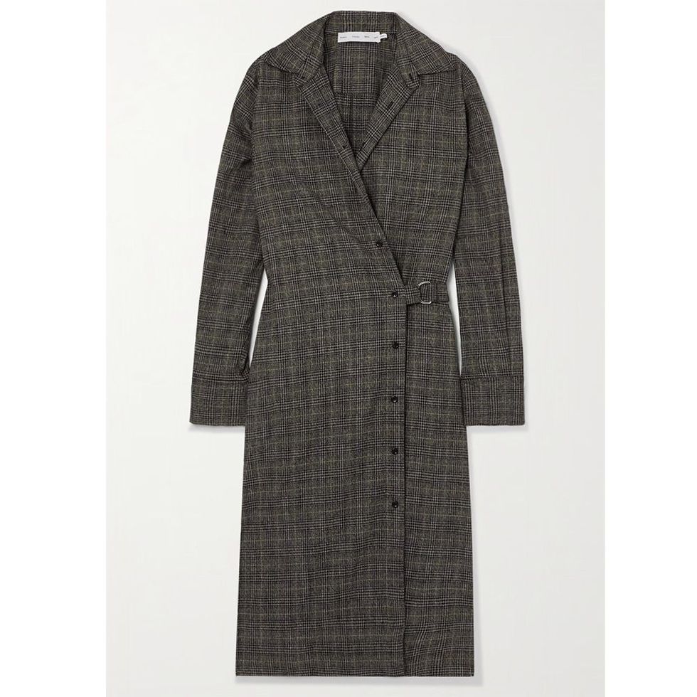 Belted Checked Shirt Dress