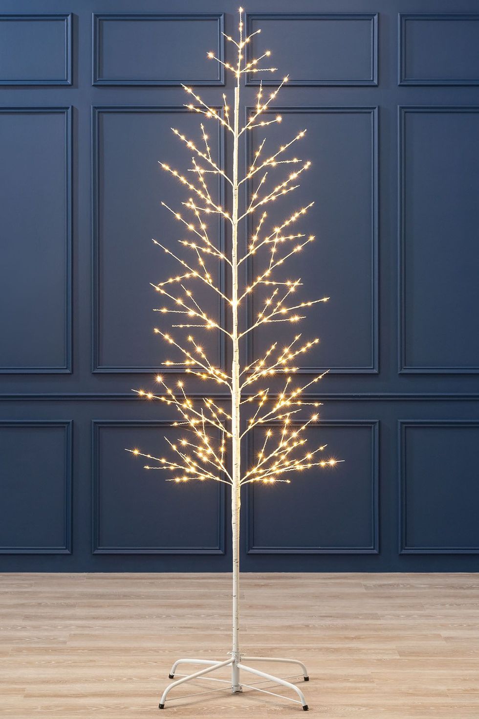 White Twig Tree With Lights