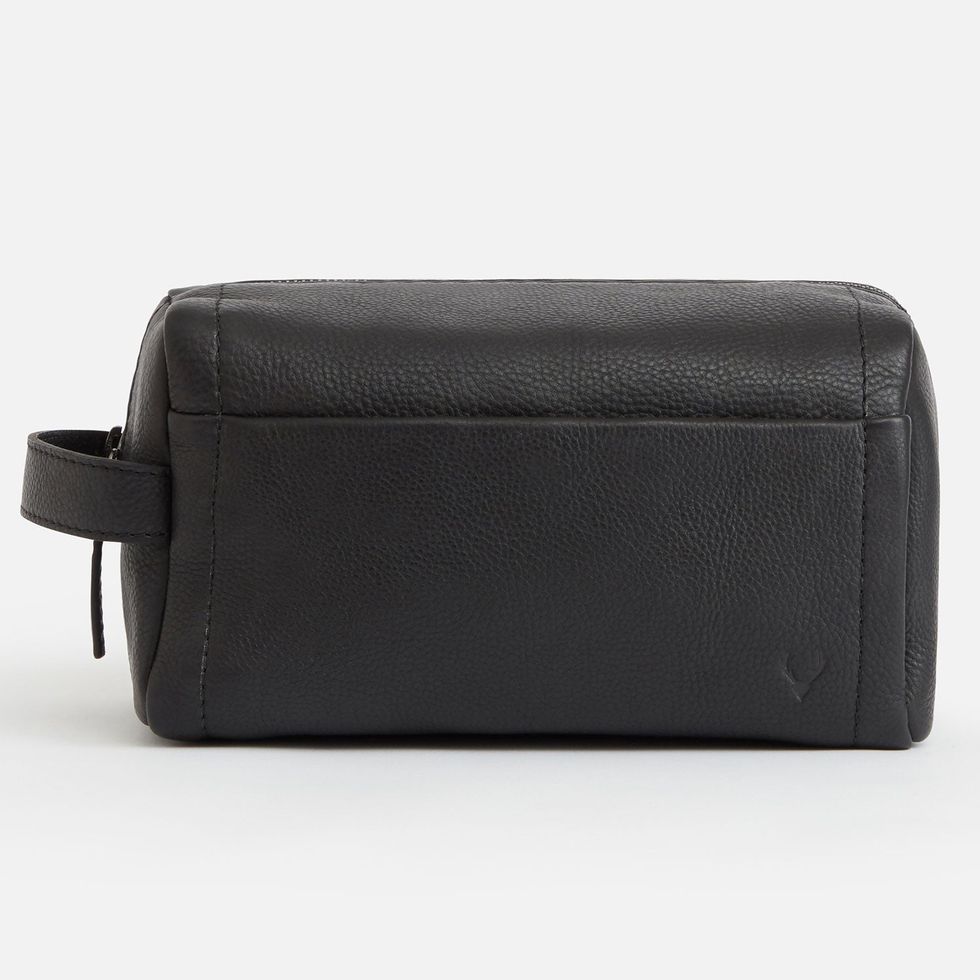 Antler Brompton leather wash bag in black