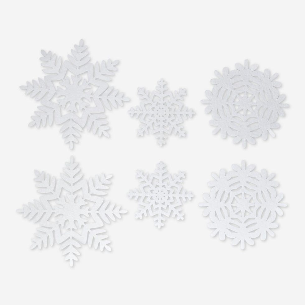 6Pcs Gold Blue White Snowflake Centerpieces Christmas Table