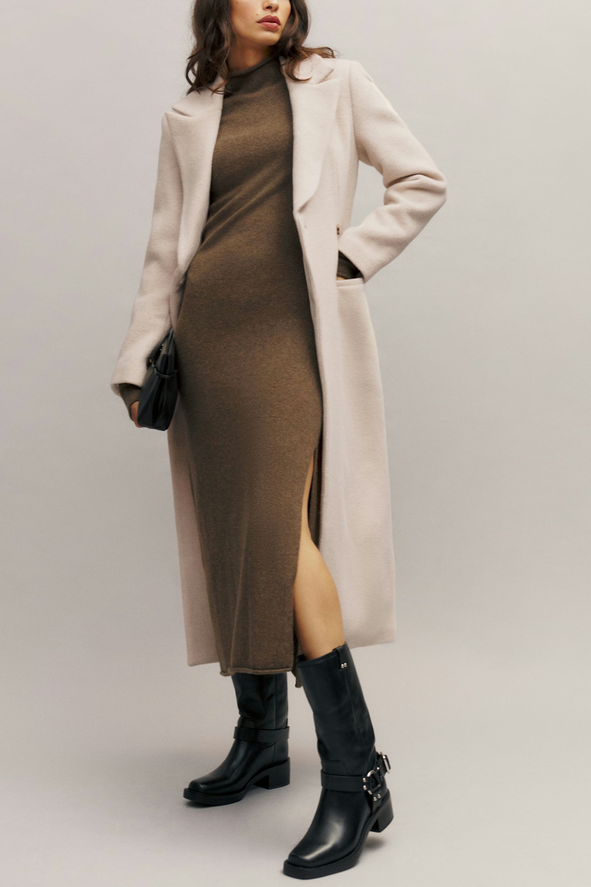 コート on&on Highneck Belted Wool Coat NEW4WHB25_10 Designer fashion, Seoul-fully created | W Concept