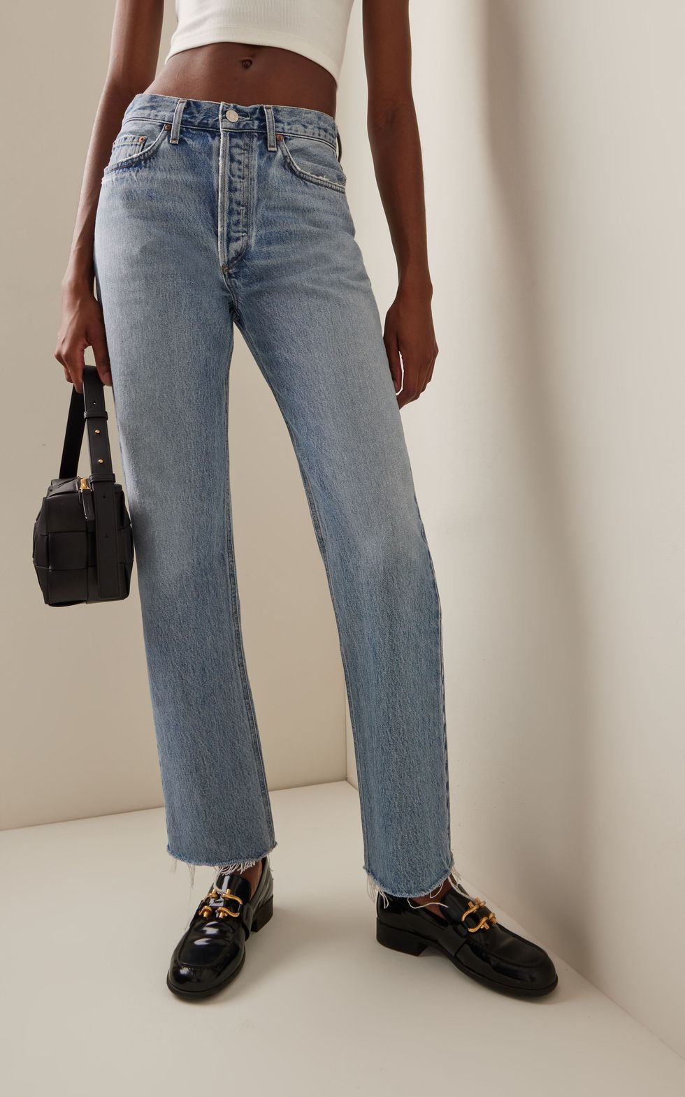 Buy Mid-rise Straight Loose Light Khaki Jeans for Women Online in