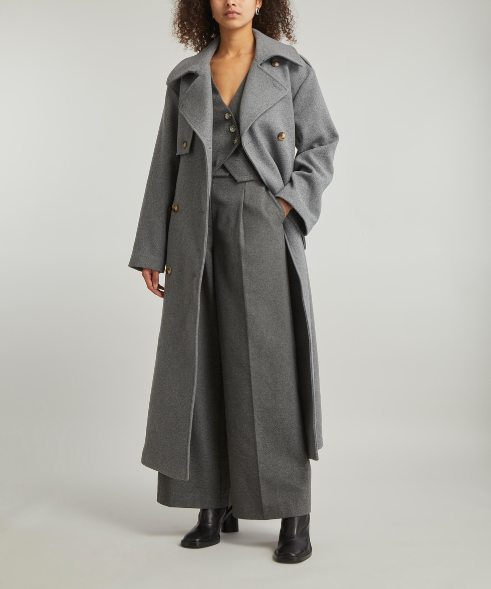 Keller Wool-Blend Trench Coat