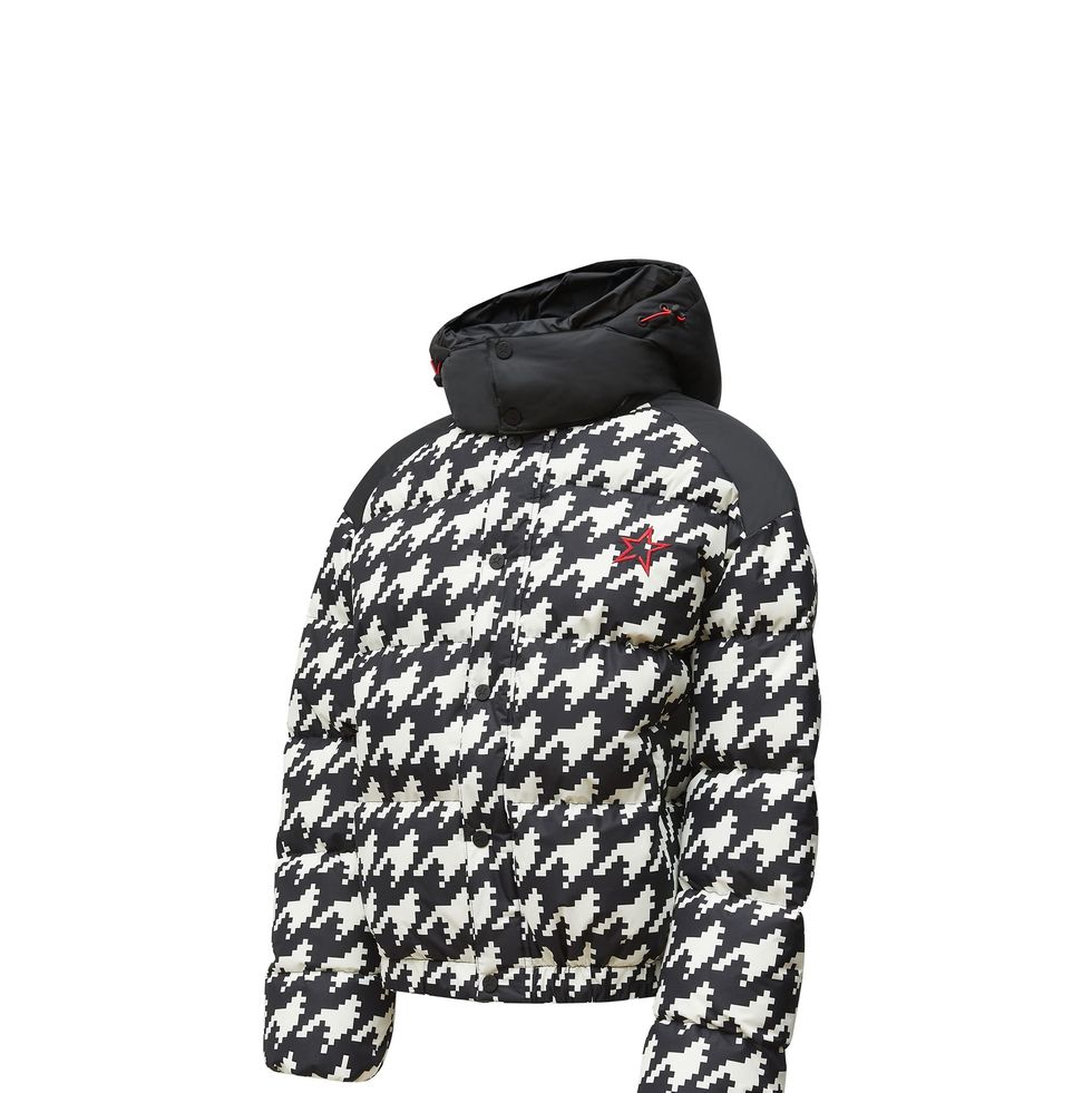 Houndstooth Print Puffer